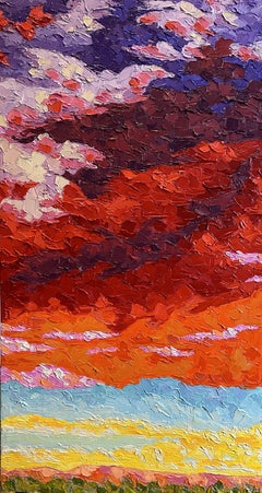 Atardecer, Pintura, Óleo sobre lienzo