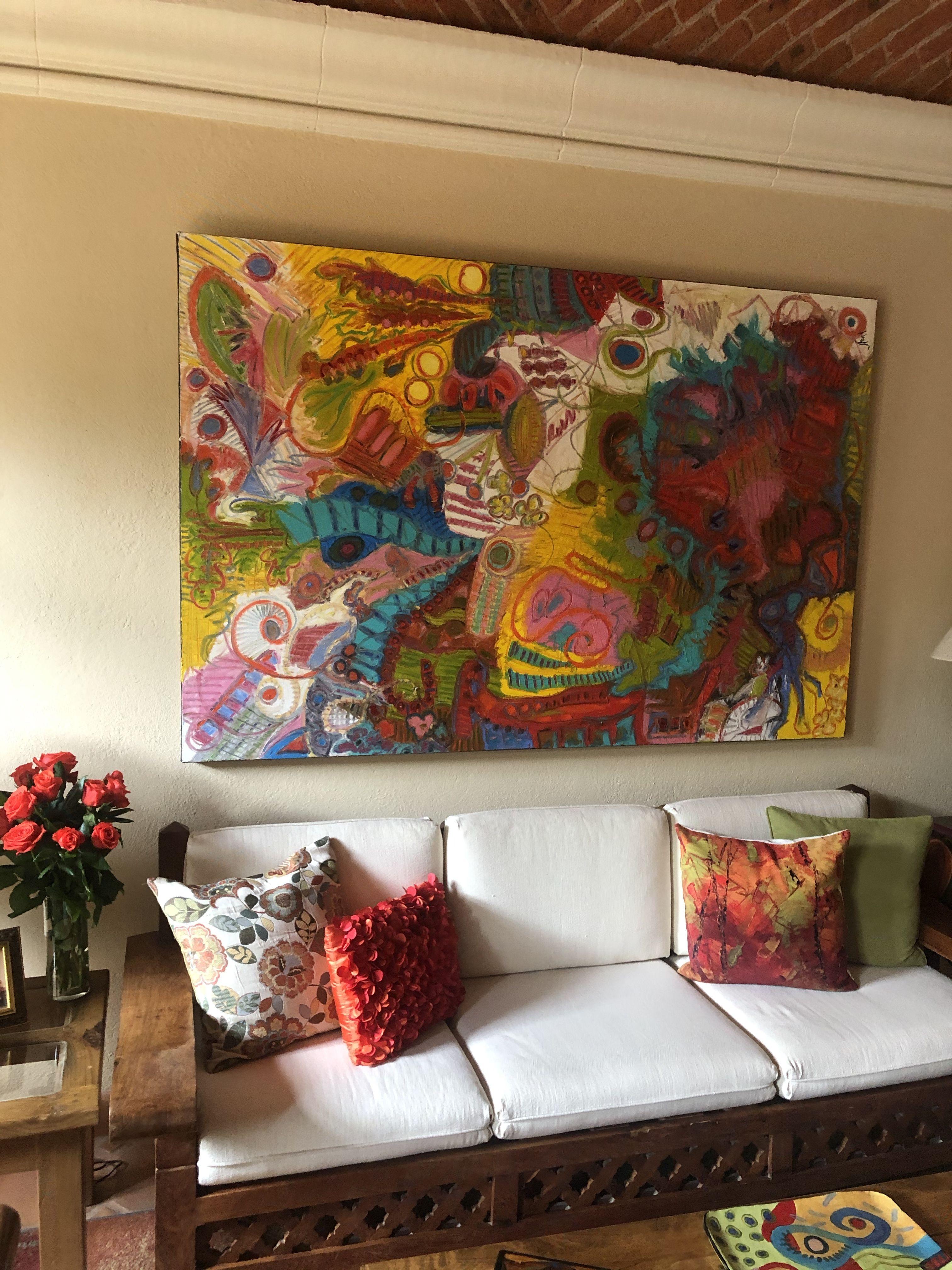 Jambalaya del desierto, Pintura, Óleo sobre lienzo - Abstract Painting Marrón de Jeff Ferst