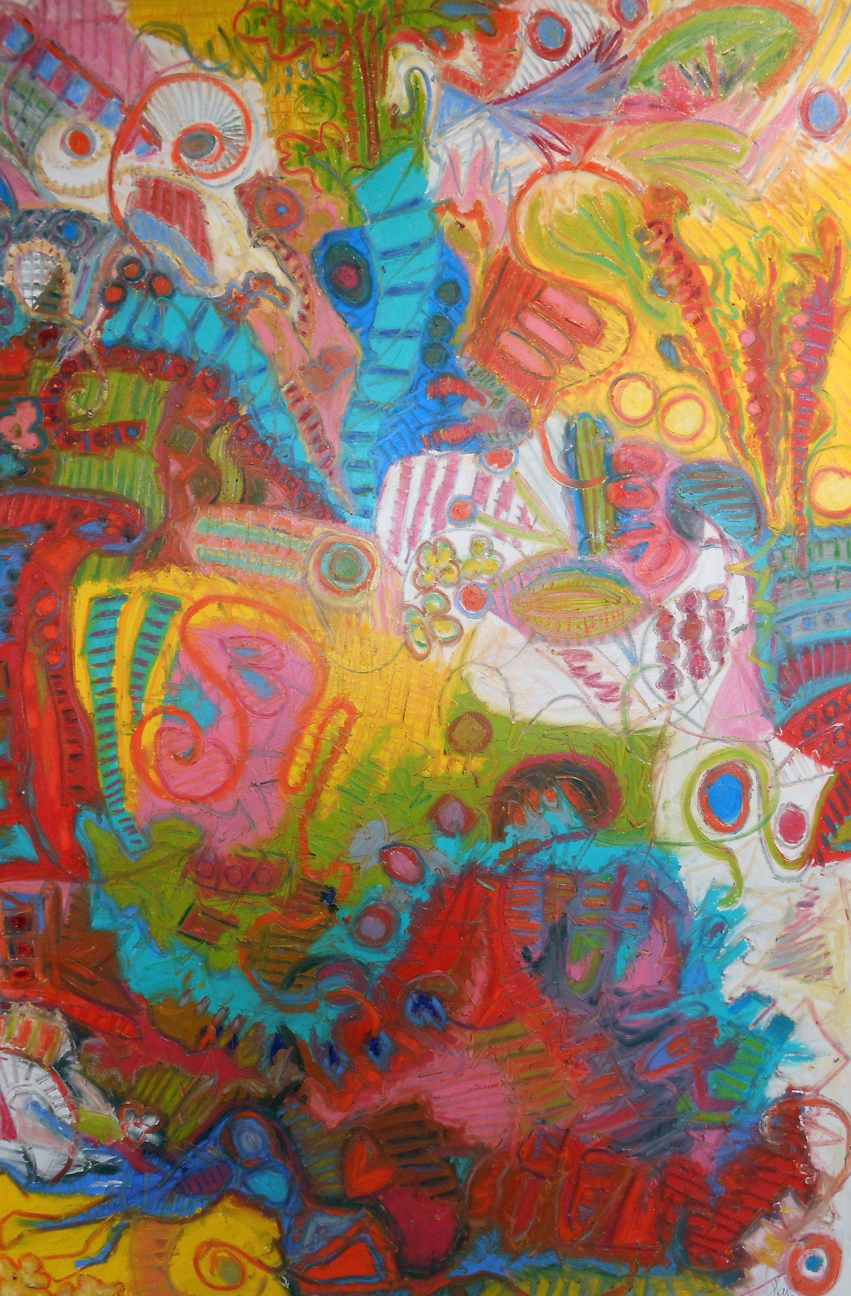 Jeff Ferst Abstract Painting - Desert Jambalaya, Painting, Oil on Canvas