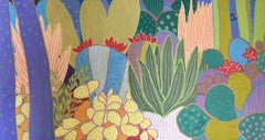 Noche en el jardín de cactus, Pintura, Óleo sobre lienzo