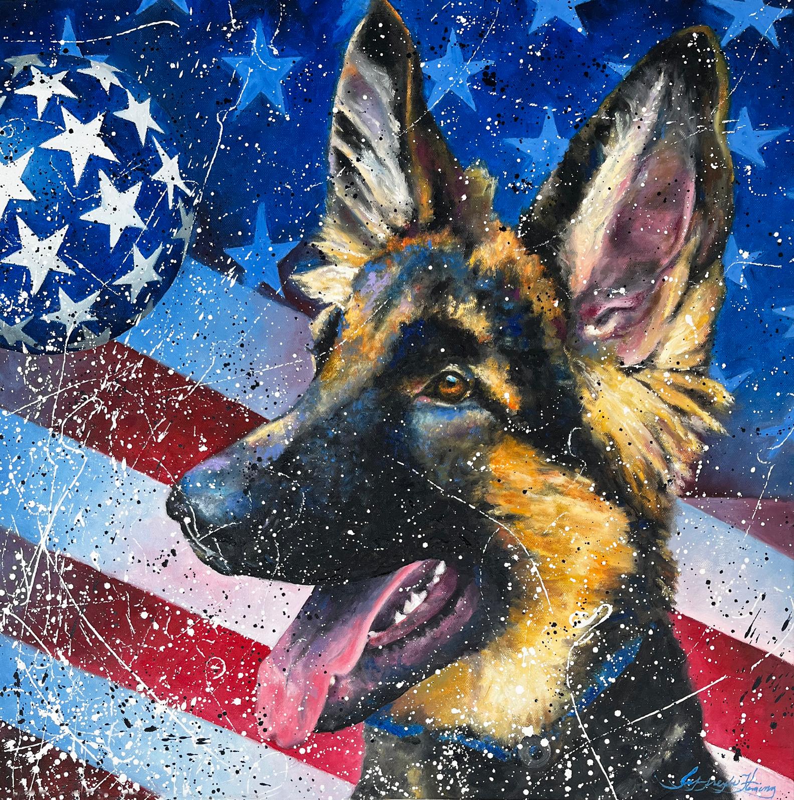 Jeff Fleming Animal Painting - Dogmocracy, Oil Painting