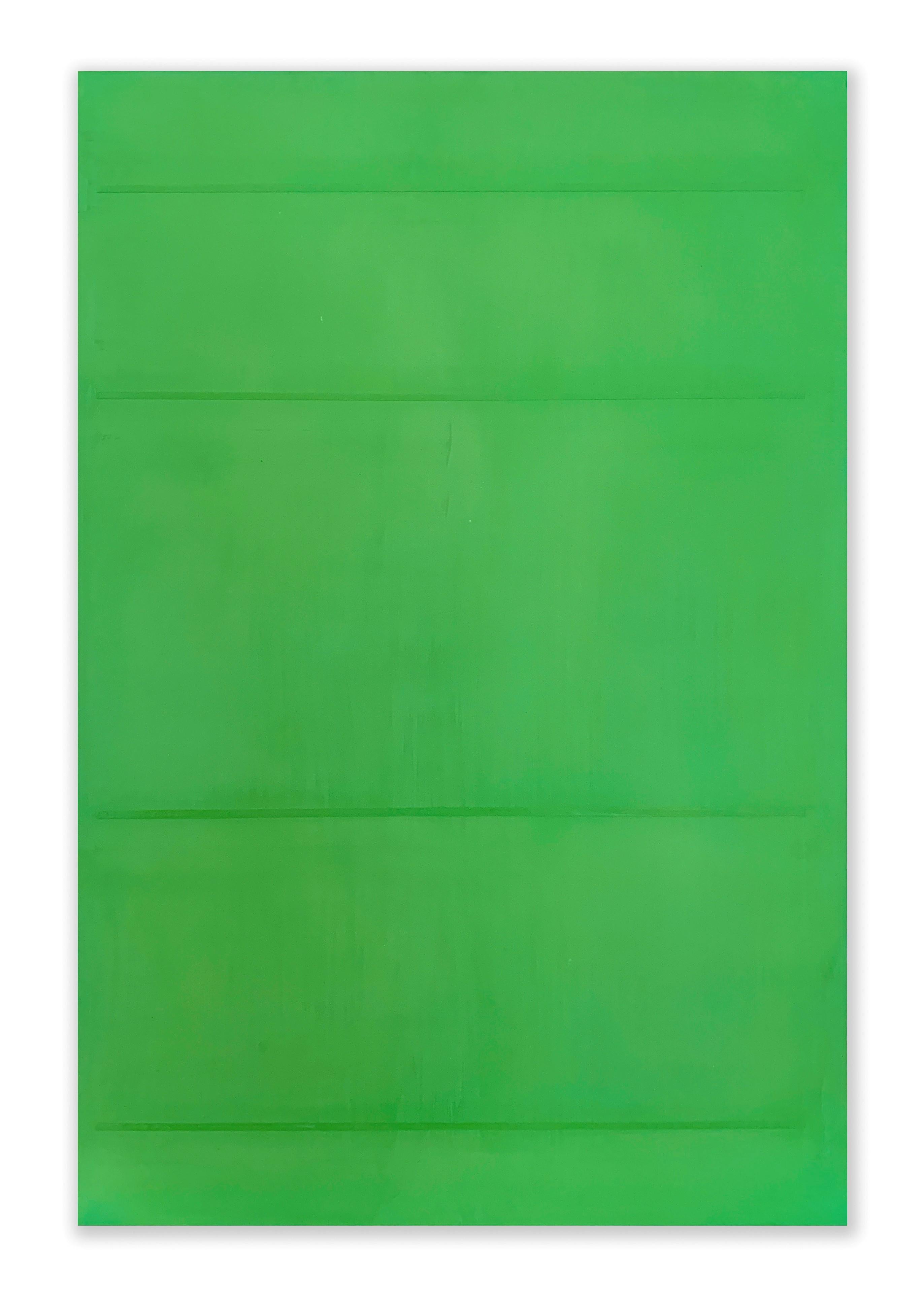 Lined Space Green 3 - Mixed Media Art by Jeff Kellar