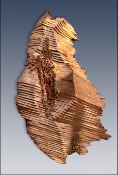 "Lavabo" escultura de madera colgada de la pared