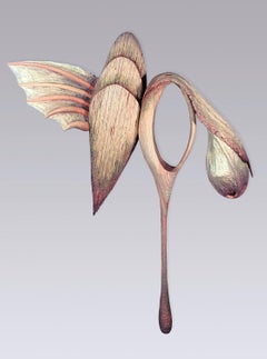 "Escultura de madera colgada en la pared "Ojo de pájaro