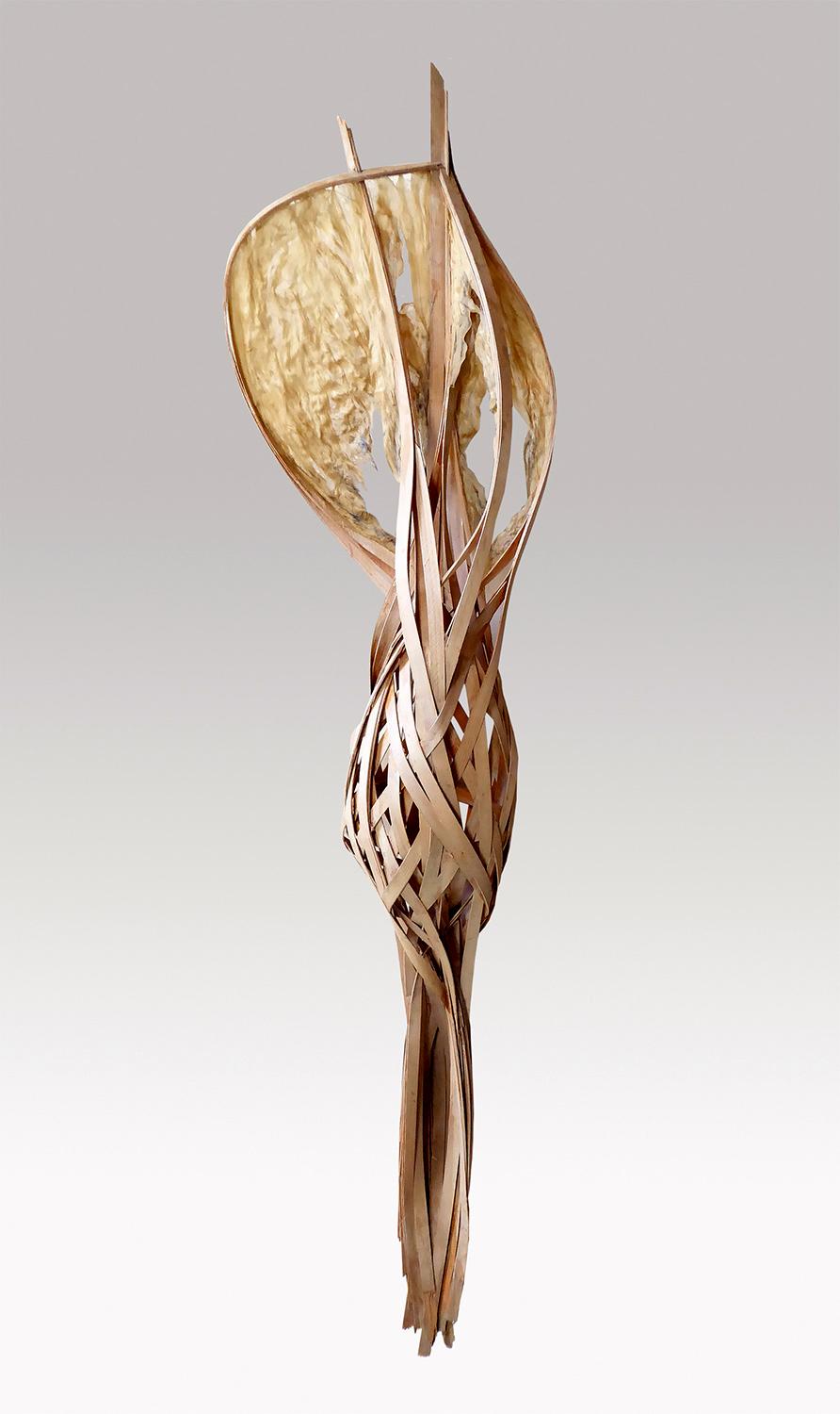 „Release“-Wandskulptur aus Holz – Sculpture von Jeff Key