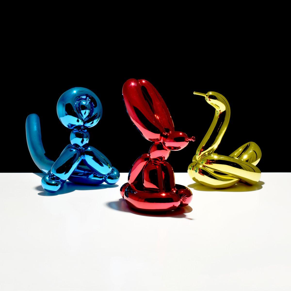 Jeff Koons Balloon Rabbit/Monkey/Swan Sculptures, Set of 3 For Sale 8