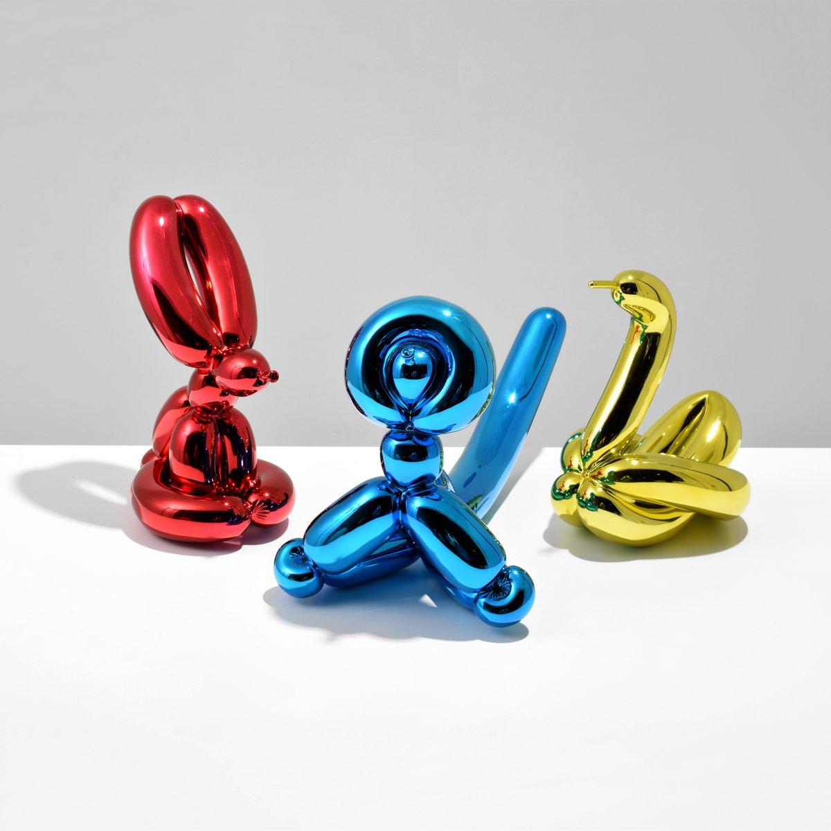 Jeff Koons Balloon Rabbit/Monkey/Swan Sculptures, Set of 3 For Sale 11