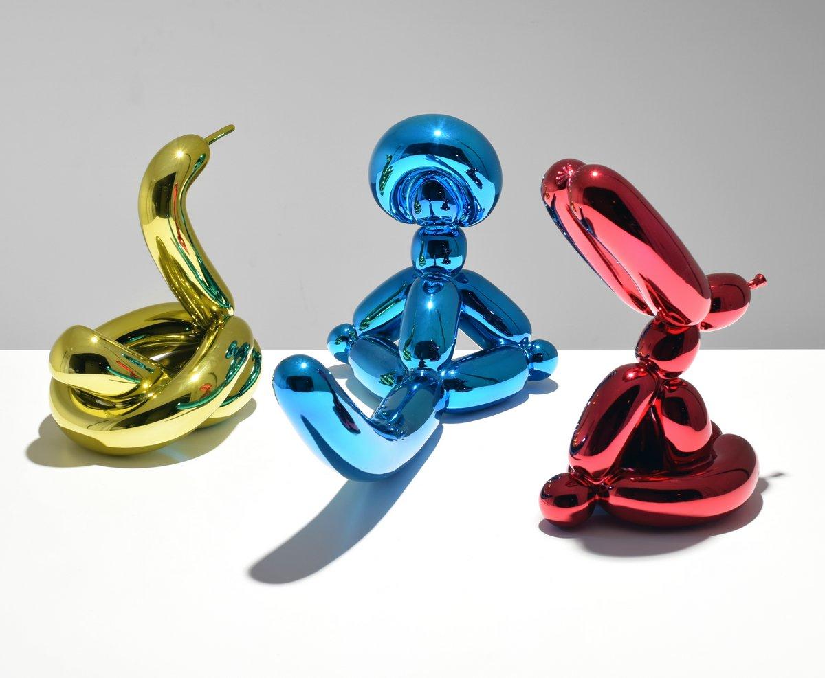 Contemporary Jeff Koons Balloon Rabbit/Monkey/Swan Sculptures, Set of 3 For Sale