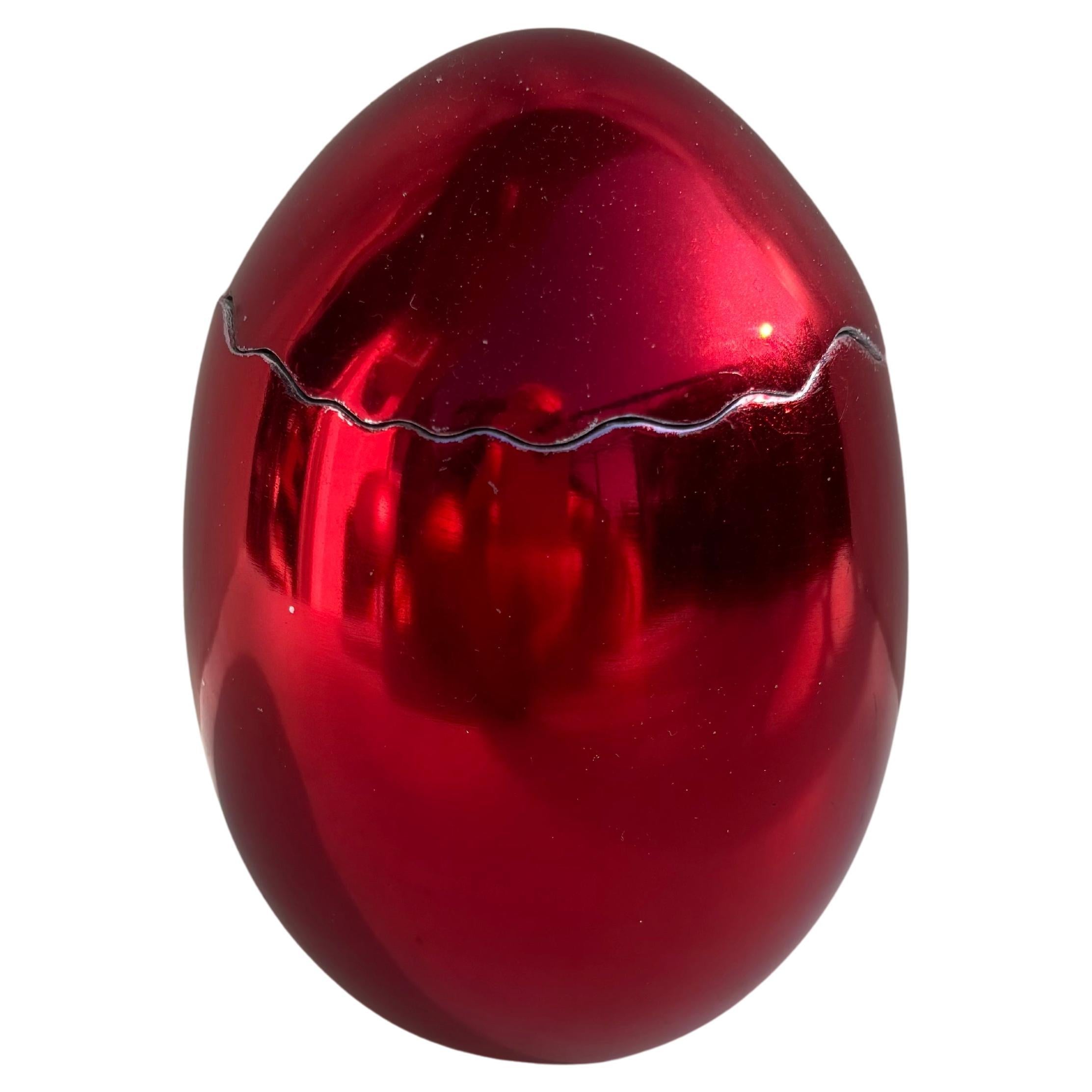 Jeff Koons Huevo roto caja/escultura aluminio .Rojo 2008 en venta