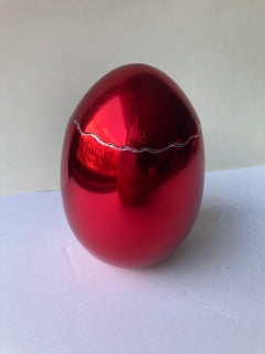 Jeff Koons "Cracked Egg Red "Alluminio/Scultura/Scatola, con giallo, Certificato di nascita