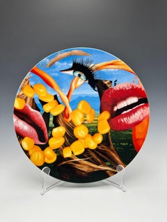 Jeff Koons "Lips" Coupe service plate by Bernadaud