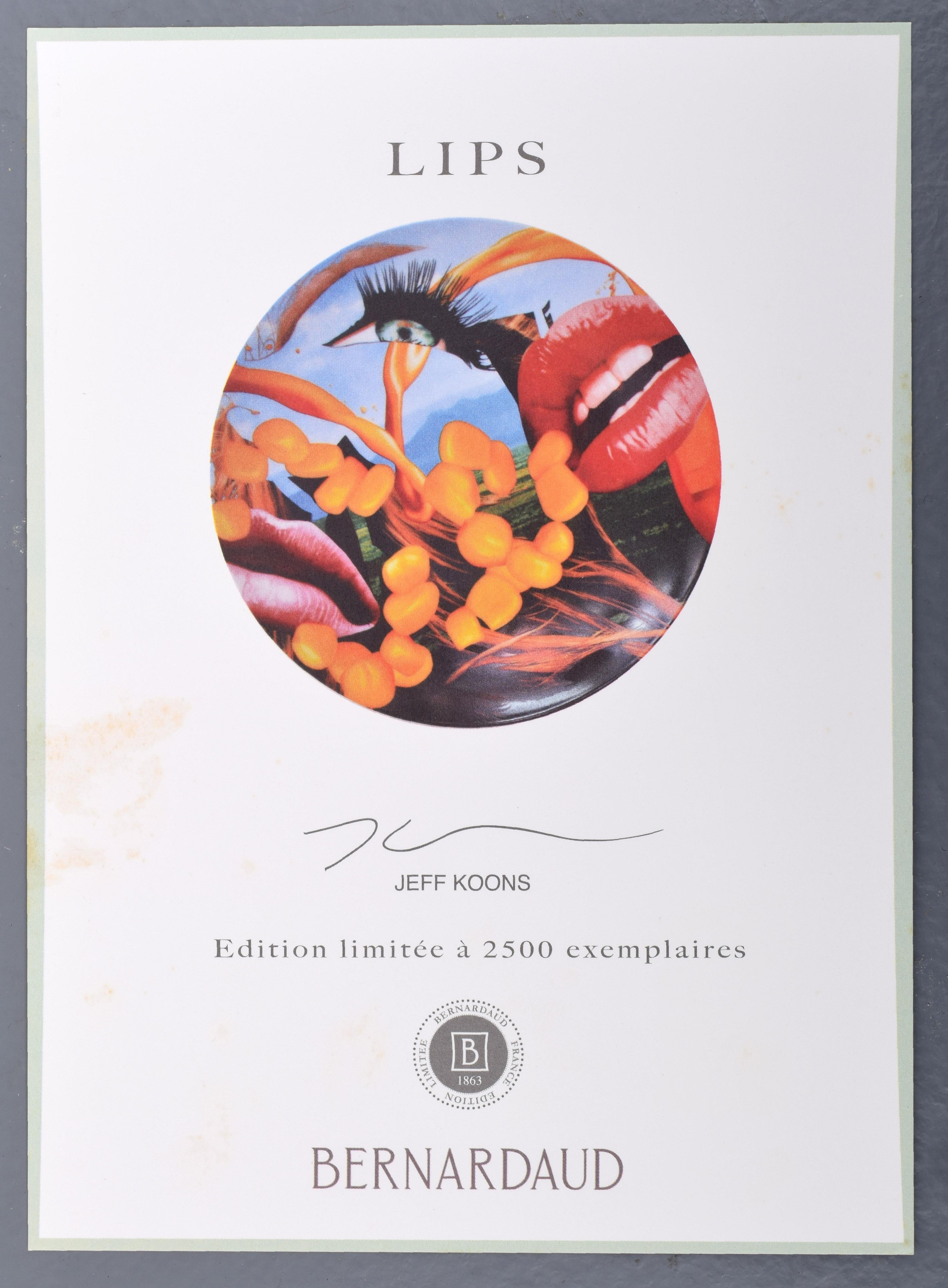 XXIe siècle et contemporain Assiette en porcelaine Jeff Koons Lips en vente