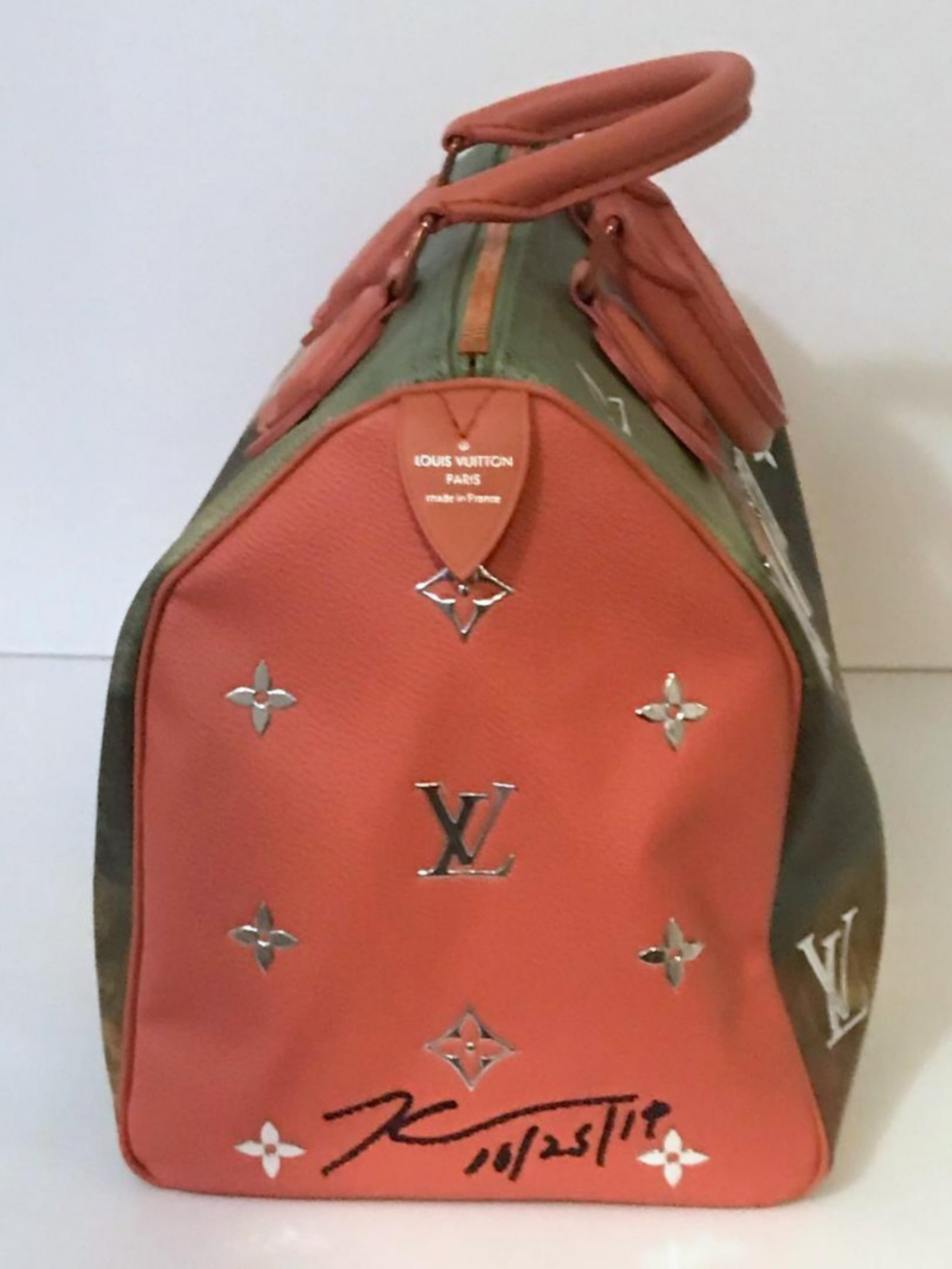 Sac Louis Vuitton Da Vinci (signé et daté par Jeff Koons) en vente 2
