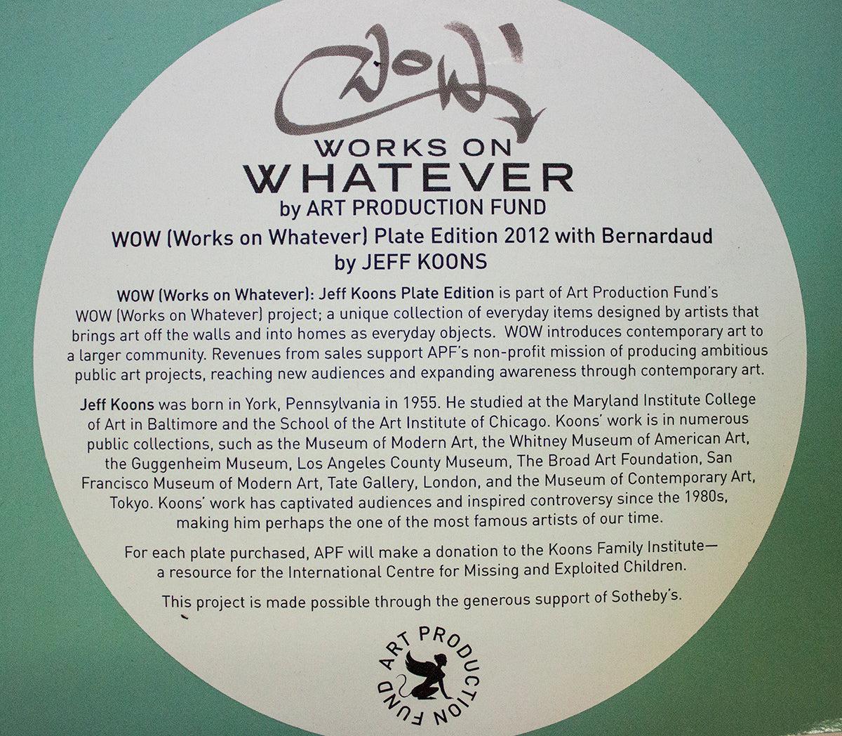2012 After Jeff Koons 'Untitled (W.O.W.)' Pop Art USA Plate For Sale 4