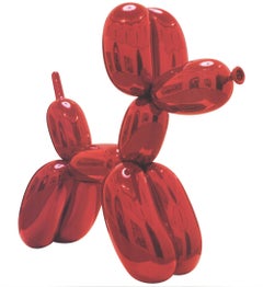 2012 d'après Jeff Koons « Ballon Dog (sans texte) » Pop Art rouge, blanc Suisse 