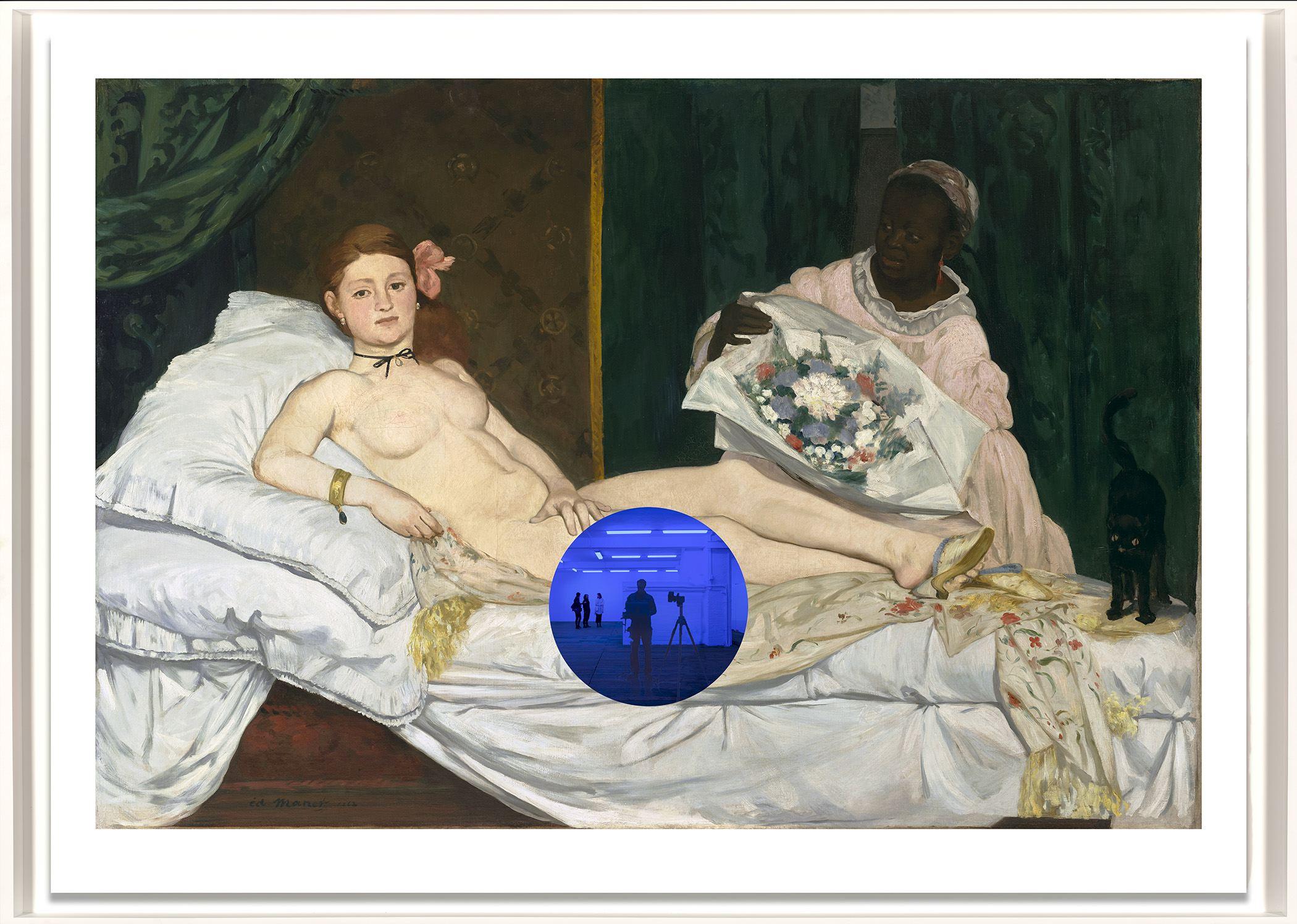 Jeff Koons
Gazing Ball (Manet Olympia), 2017
Signed and dated lower margin
Archival pigment print on Innova rag paper, glass
Image Dimensions:
33 5/8 x 46 13/16inches 85.4 x 118.9cm
Frame dimensions:
34 7/8 x 48 1/16inches 88.39 x 122.42cn
Edition