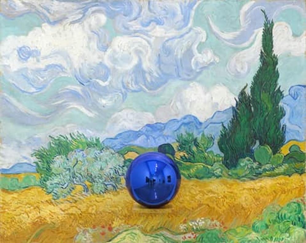 Gazing Ball (Van Gogh Wheatfield with Cypresses) - Mixed Media Art by Jeff Koons