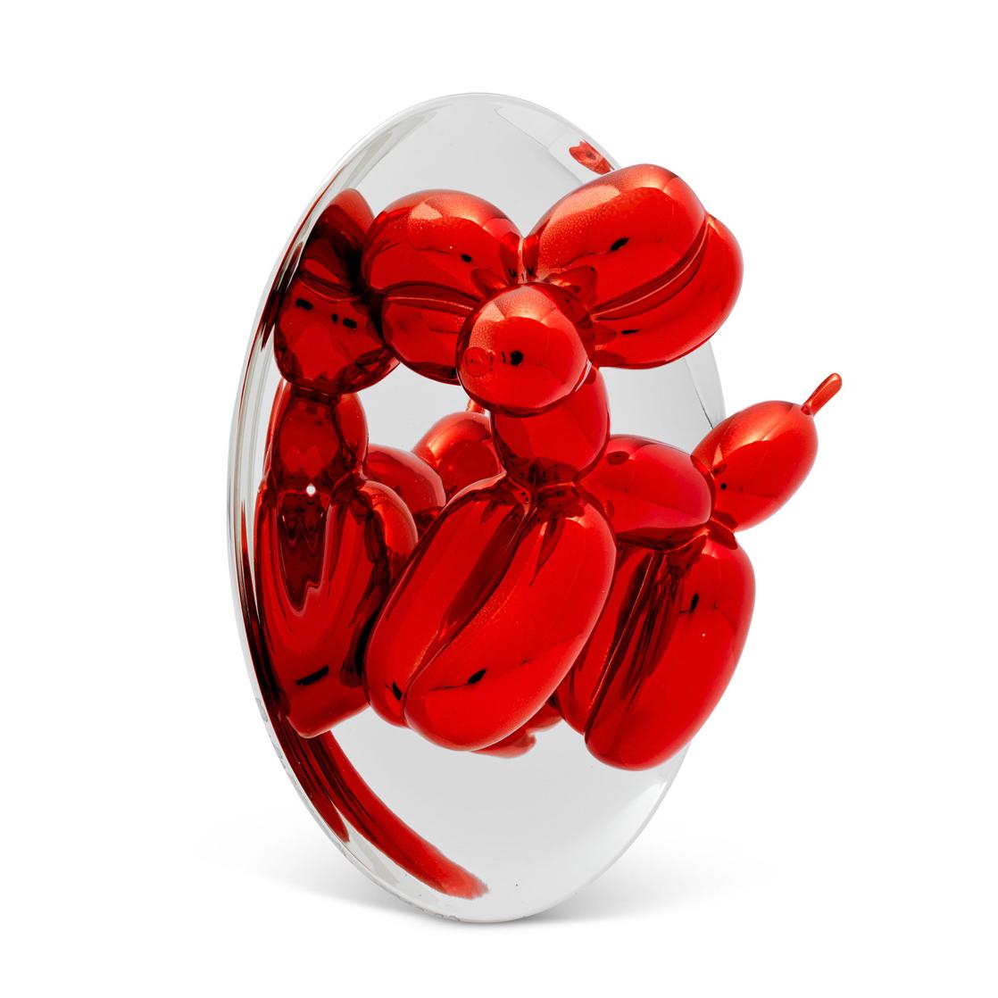 JEFF KOONS (1955-Present)

Metallic porcelain multiple in red and silver, 1995, numbered 653/2300 on a label affixed to underside (there were also fifty artist's proofs), published by the Museum of Contemporary Art, Los Angeles, lacking the original