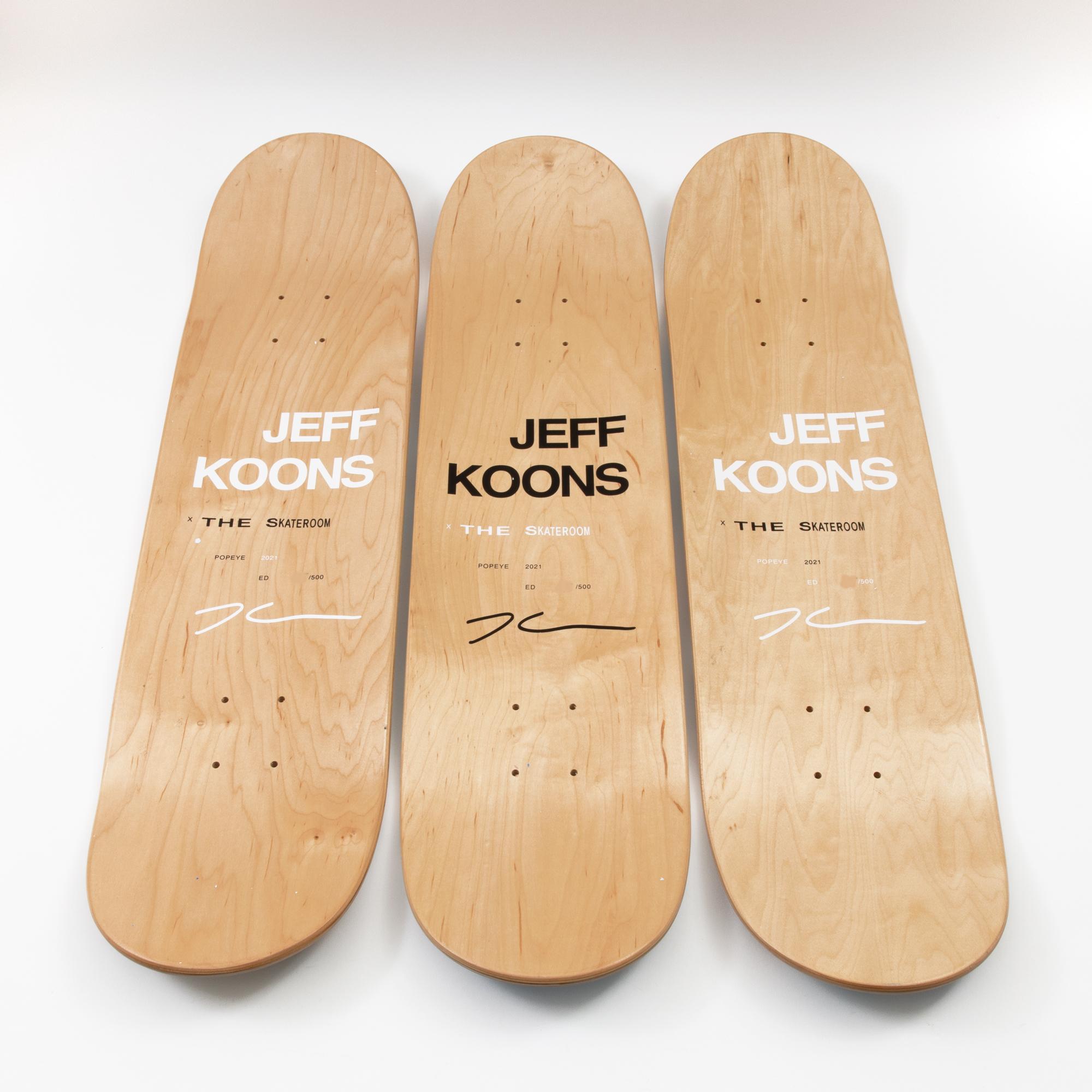 Jeff Koons, trittico Popeye - Pop Art, set di skateboard in edizione limitata 1