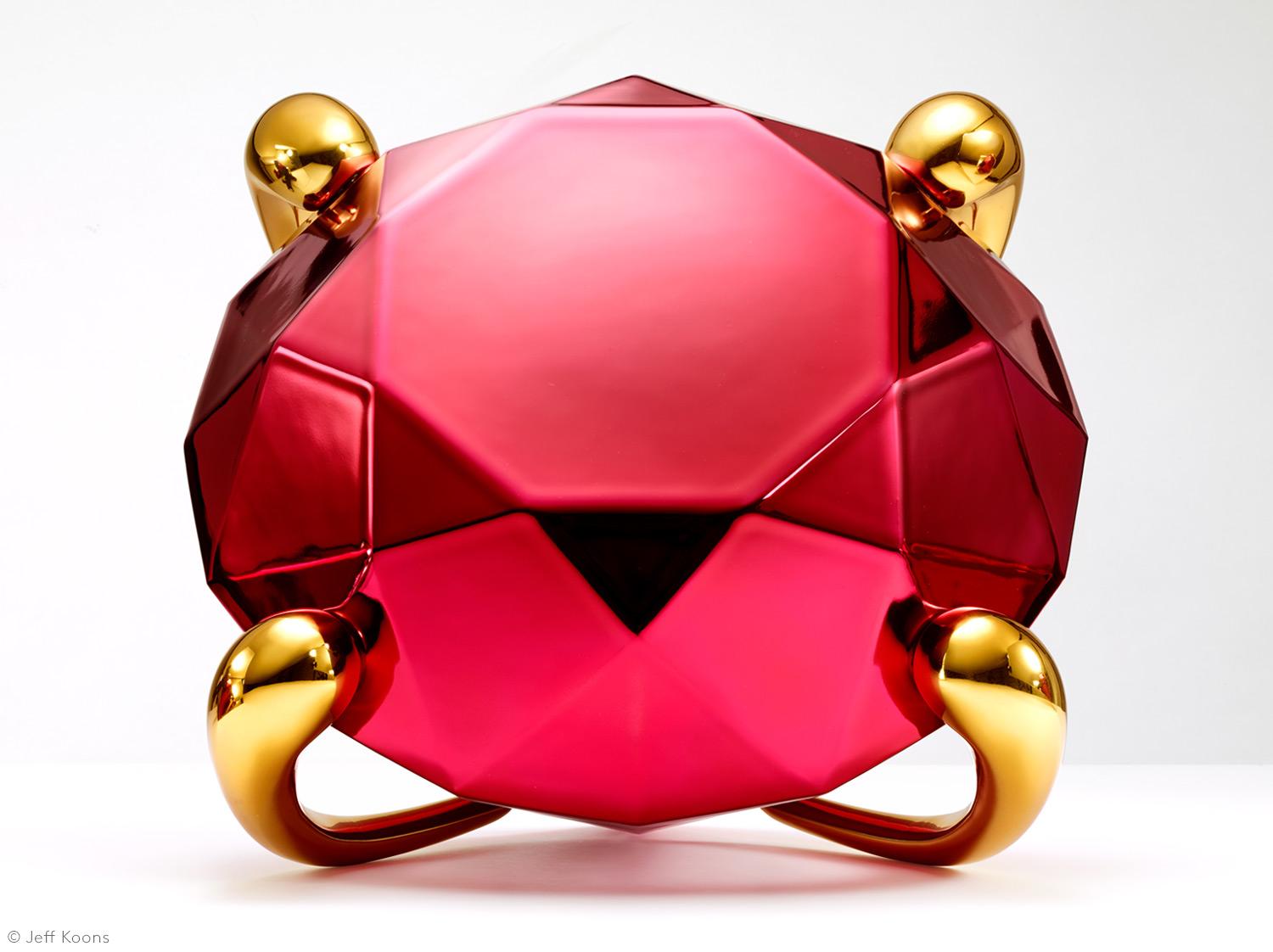 Red Diamond - porcelain limited edition sculpture - Contemporary Print by Jeff Koons