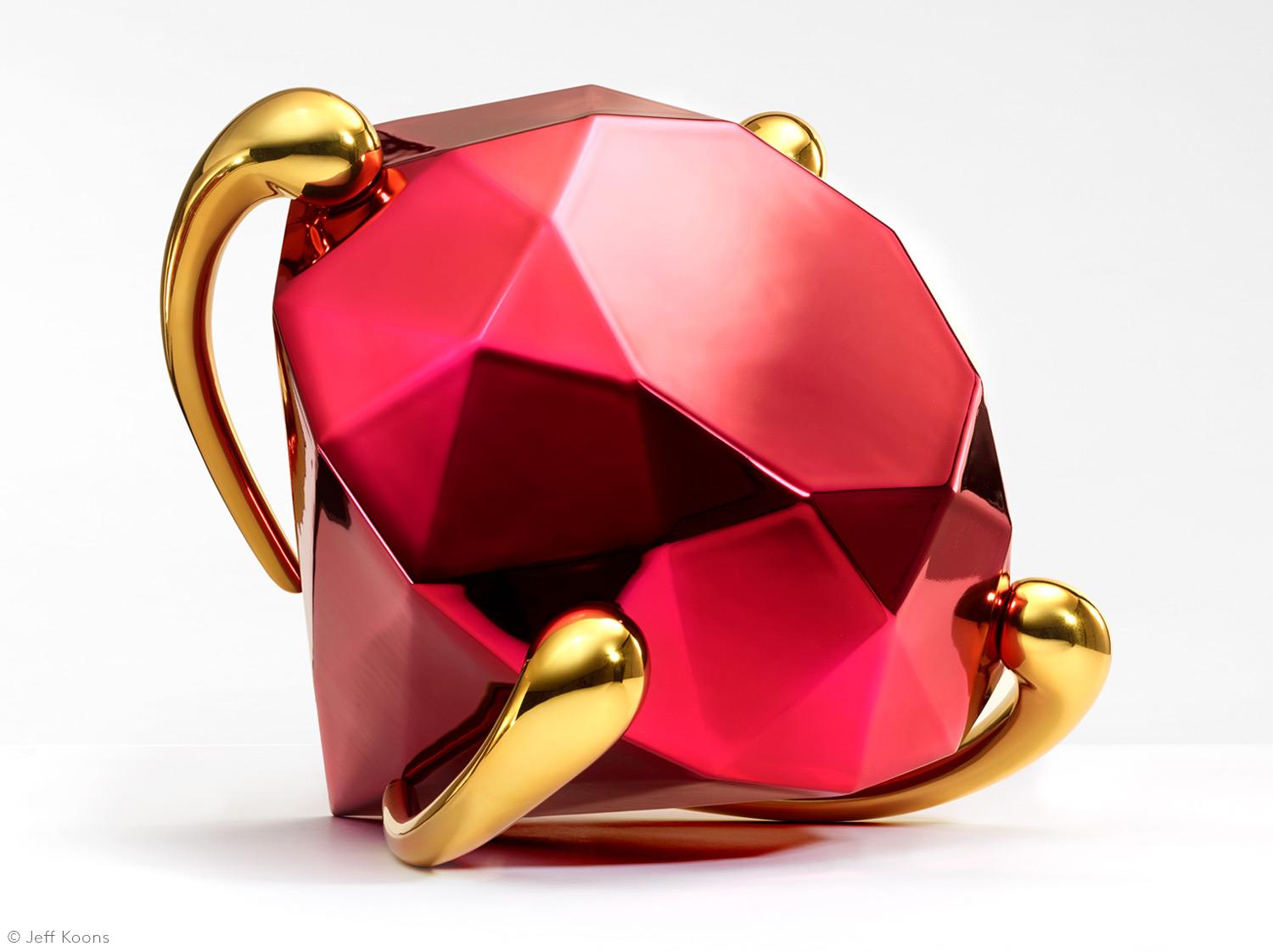 Red Diamond - porcelain limited edition sculpture - Print by Jeff Koons