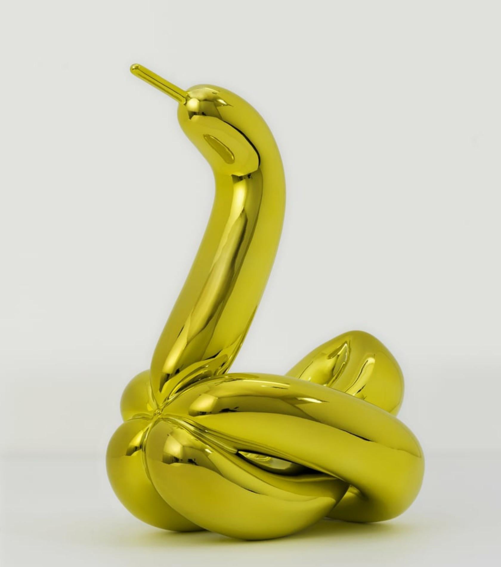 Swan jaune Ballon - Sculpture de Jeff Koons