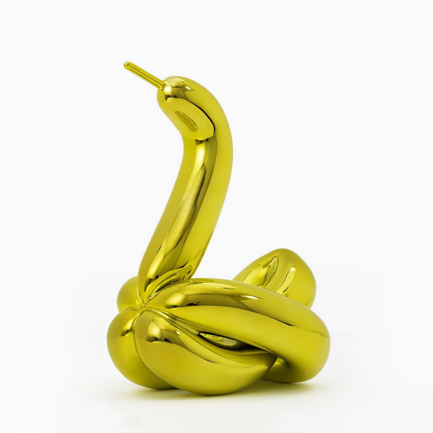 Jeff Koons Figurative Sculpture - Ballon Swan (Yellow), Sculpture, Porcelain with Chromatic Coating, Pop Art