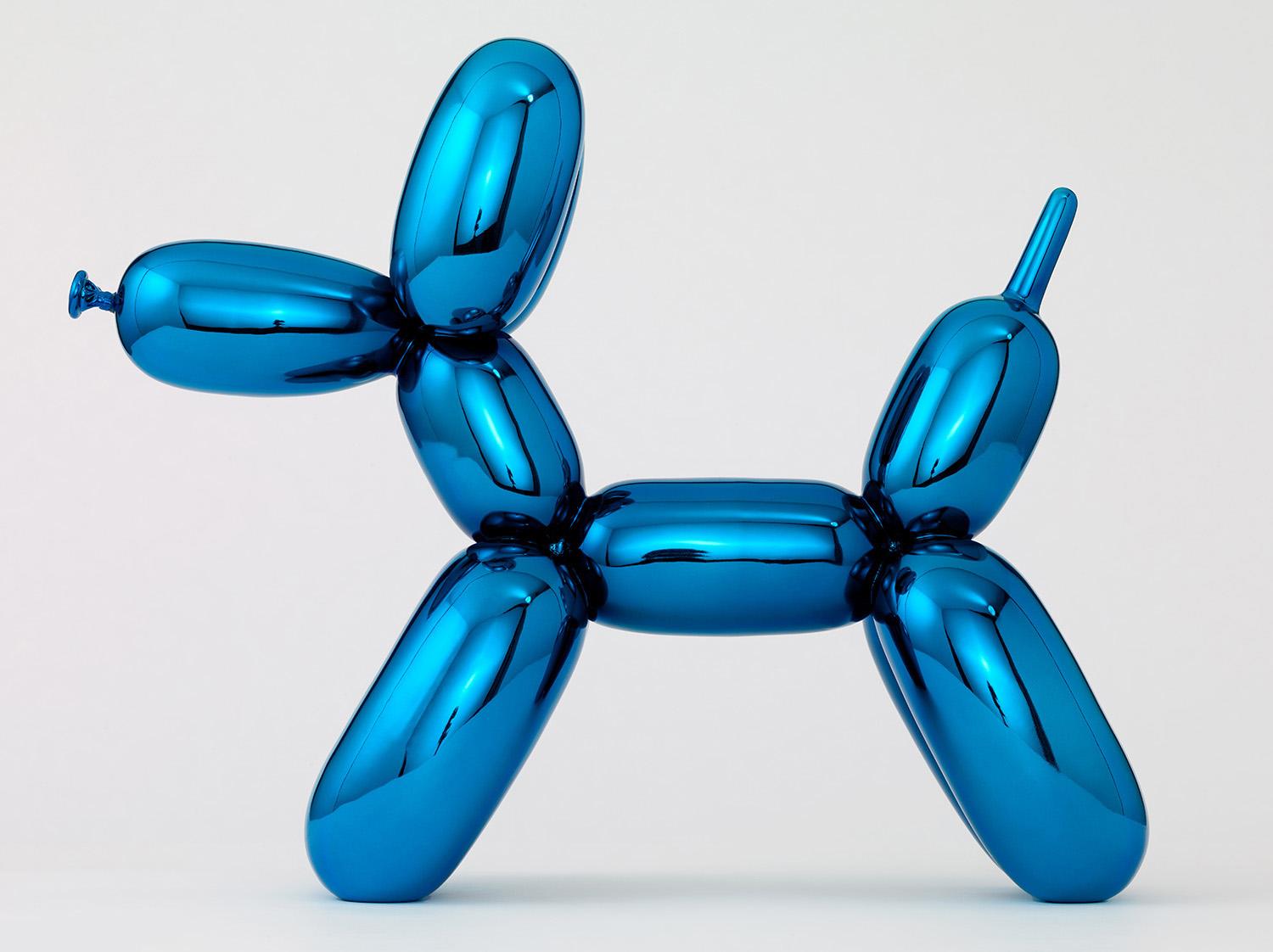 Le ballon du chien (bleu) - Sculpture de Jeff Koons