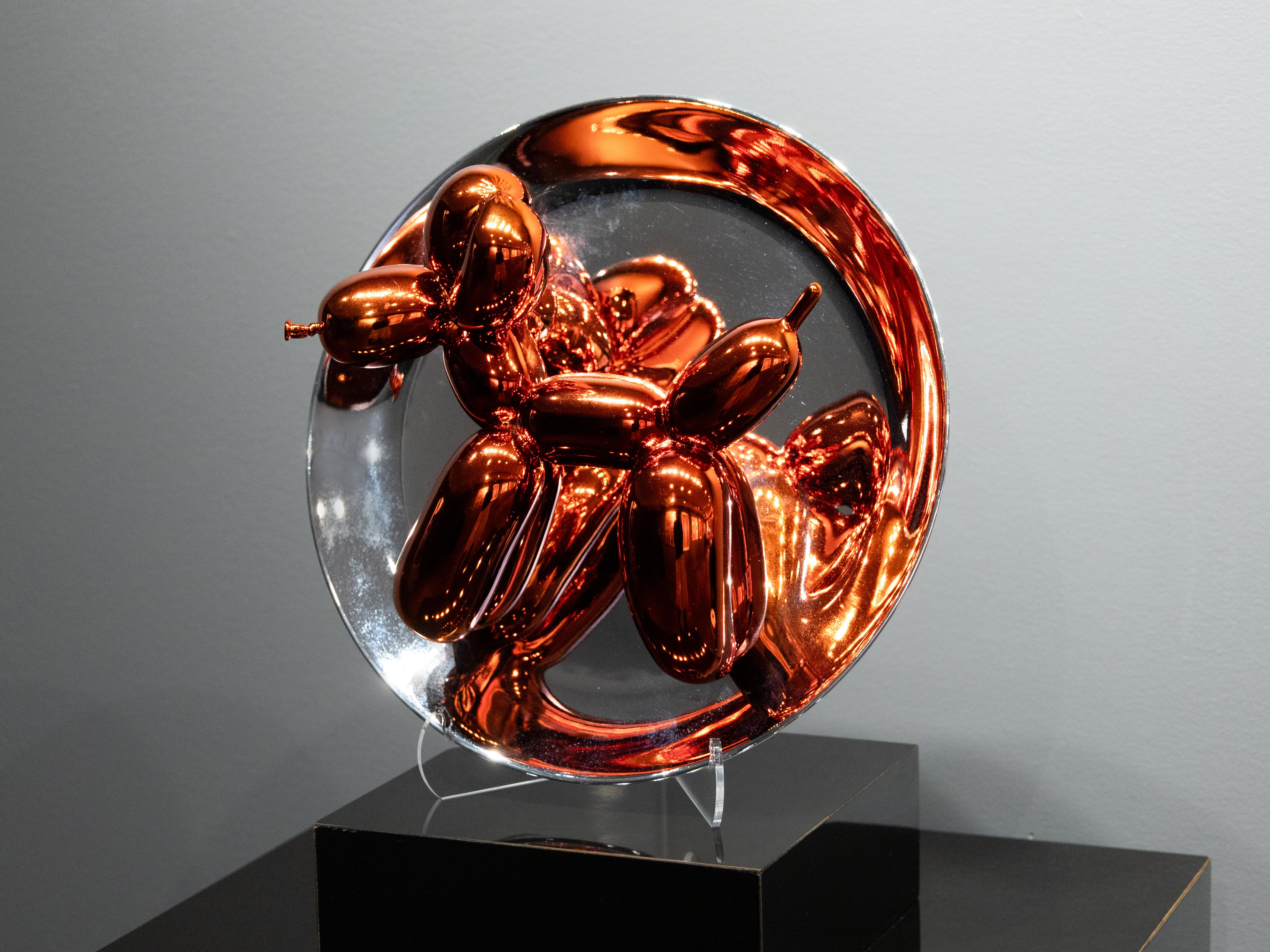 Balloon Dog (Orange) - Gray Abstract Sculpture by Jeff Koons