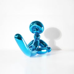 Blue Balloon Monkey Sculpture, Porcelain, Signed, Limited Edition 2019