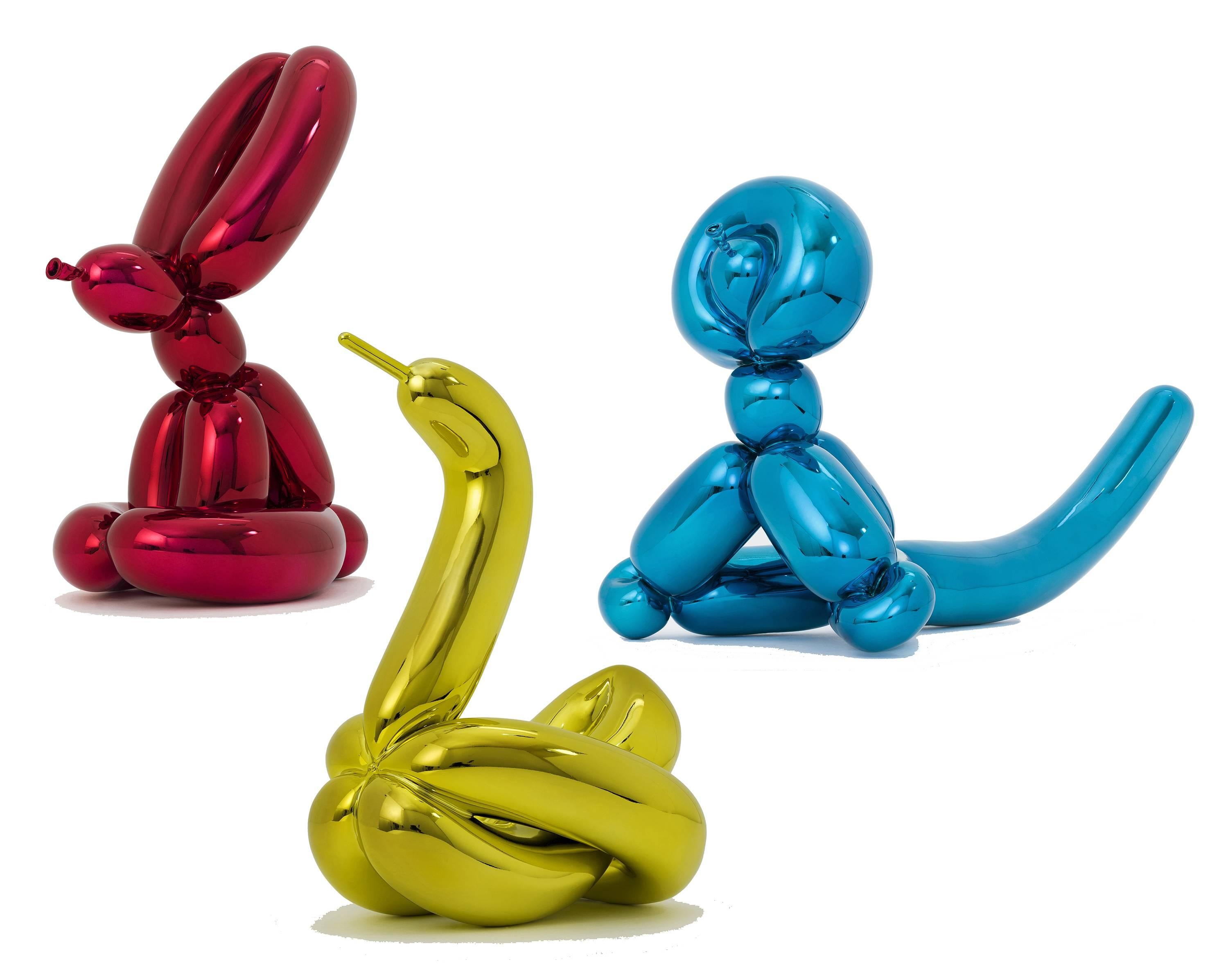 Jeff Koons Figurative Sculpture - Balloon Rabbit, Balloon Swan, Balloon Monkey