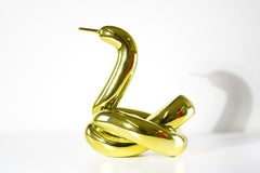 Swan en forme de ballon (jaune) - Jeff Koons, contemporain, porcelaine, sculpture