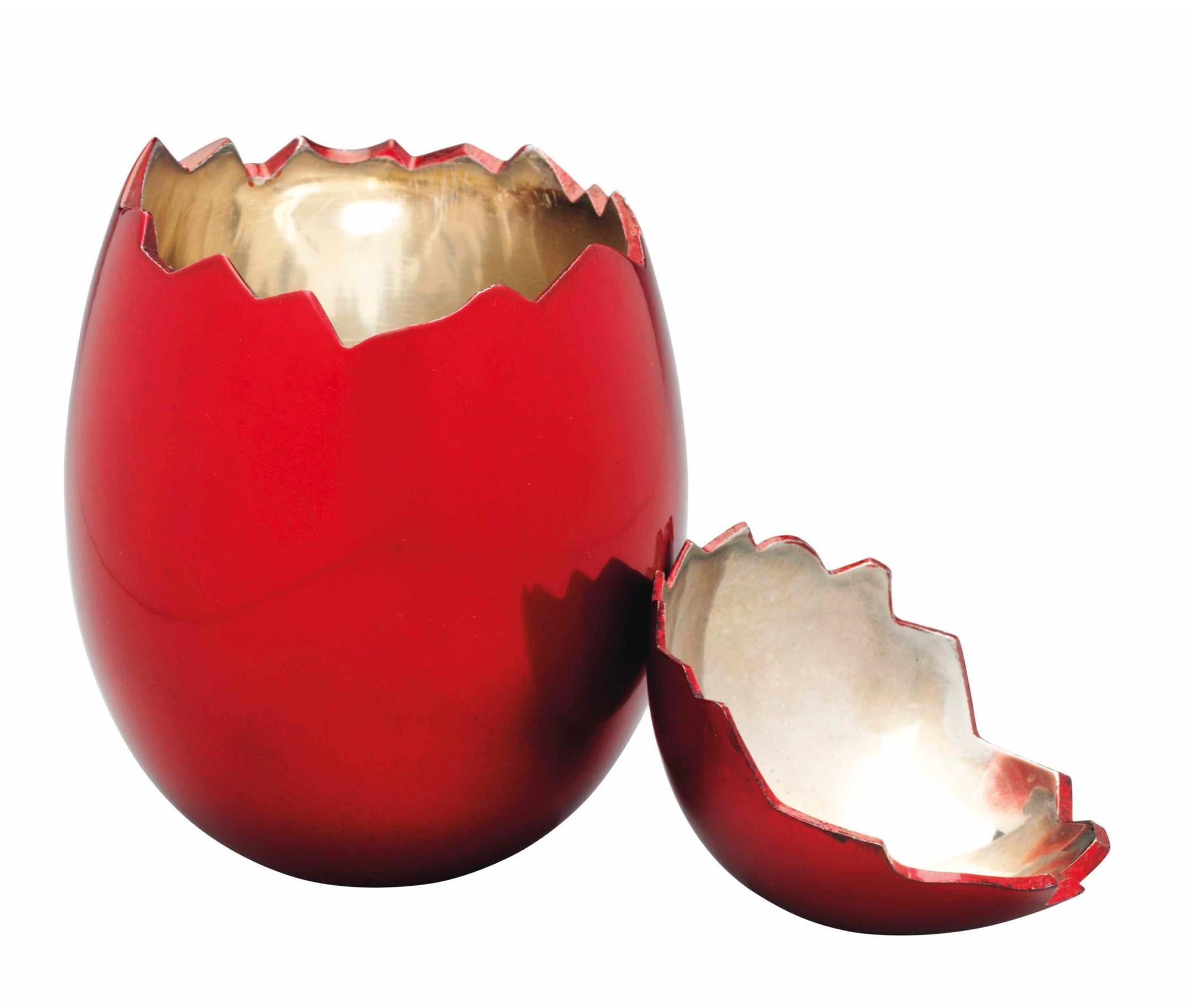Jeff Koons Still-Life Sculpture - Cracked Egg (Red)