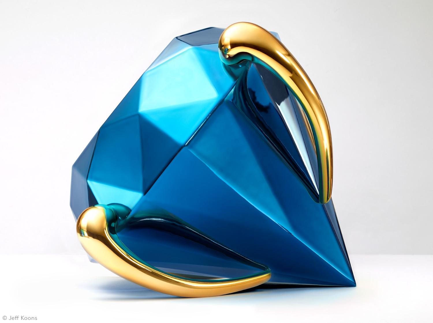 Diamant (bleu) - Contemporain Sculpture par Jeff Koons