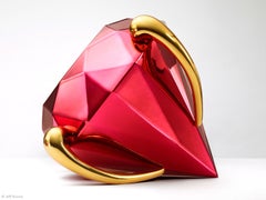 Diamond (Red) Sculpture, Limoges Porcelain, Signed, Edition of 599