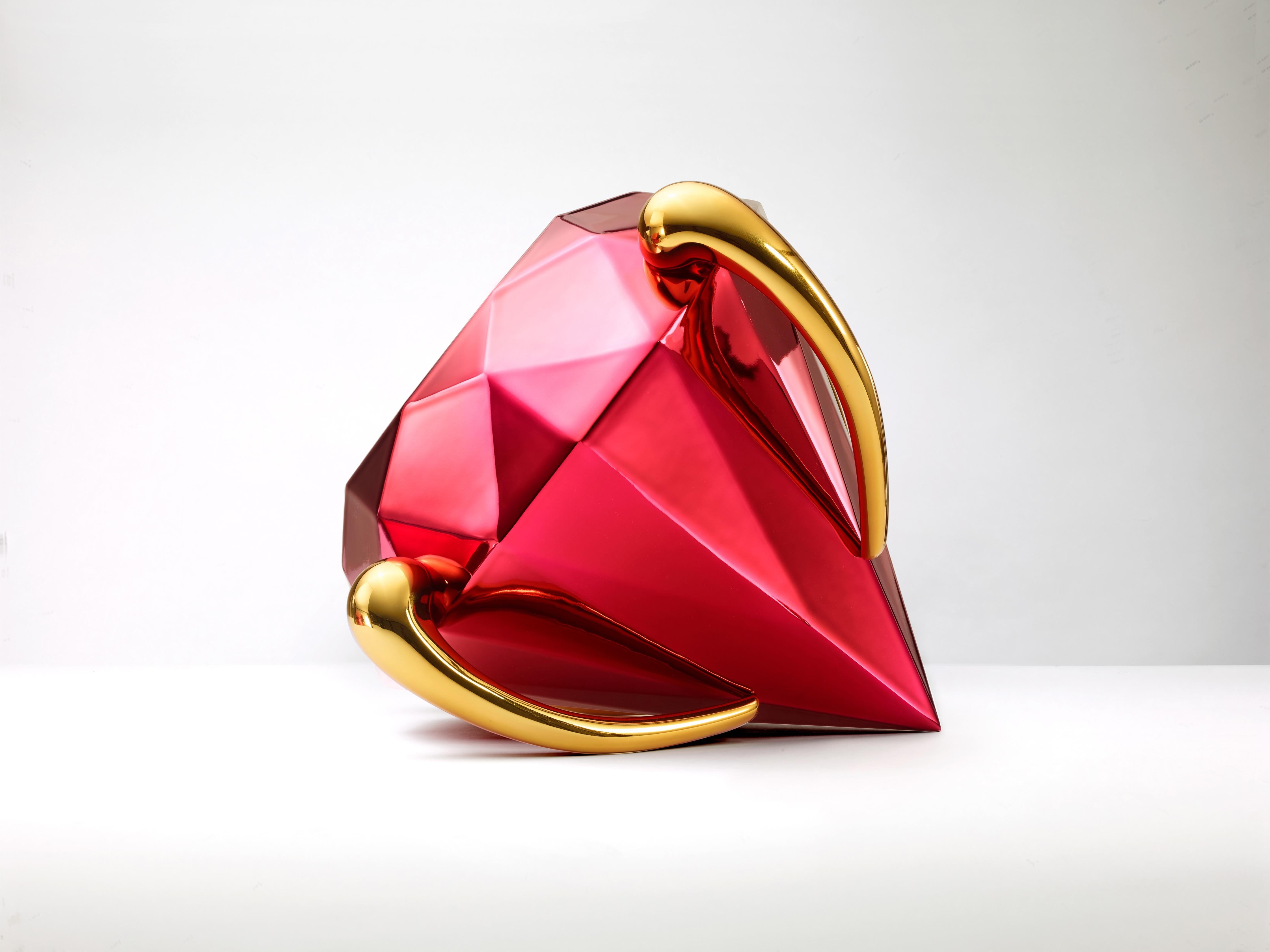 Diamant (rouge) - Contemporain Sculpture par Jeff Koons