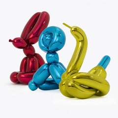 Jeff Koons 'Balloon Rabbit (Red) Monkey (Blue) Swan (Yellow)' 2017