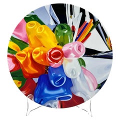 Plato de servicio coupé "Tulipanes" de Jeff Koons, Bernadaud, Francia