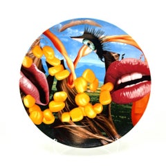 Piatto in porcellana "Lips" in edizione limitata di Koons, diametro 12,5"