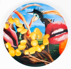Piatto in porcellana "Lips" in edizione limitata di Koons, diametro 12,5"