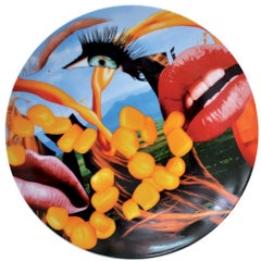 Used Lips Coupe Plate by Jeff Koons,  Limoges Porcelain, Contemporary Art