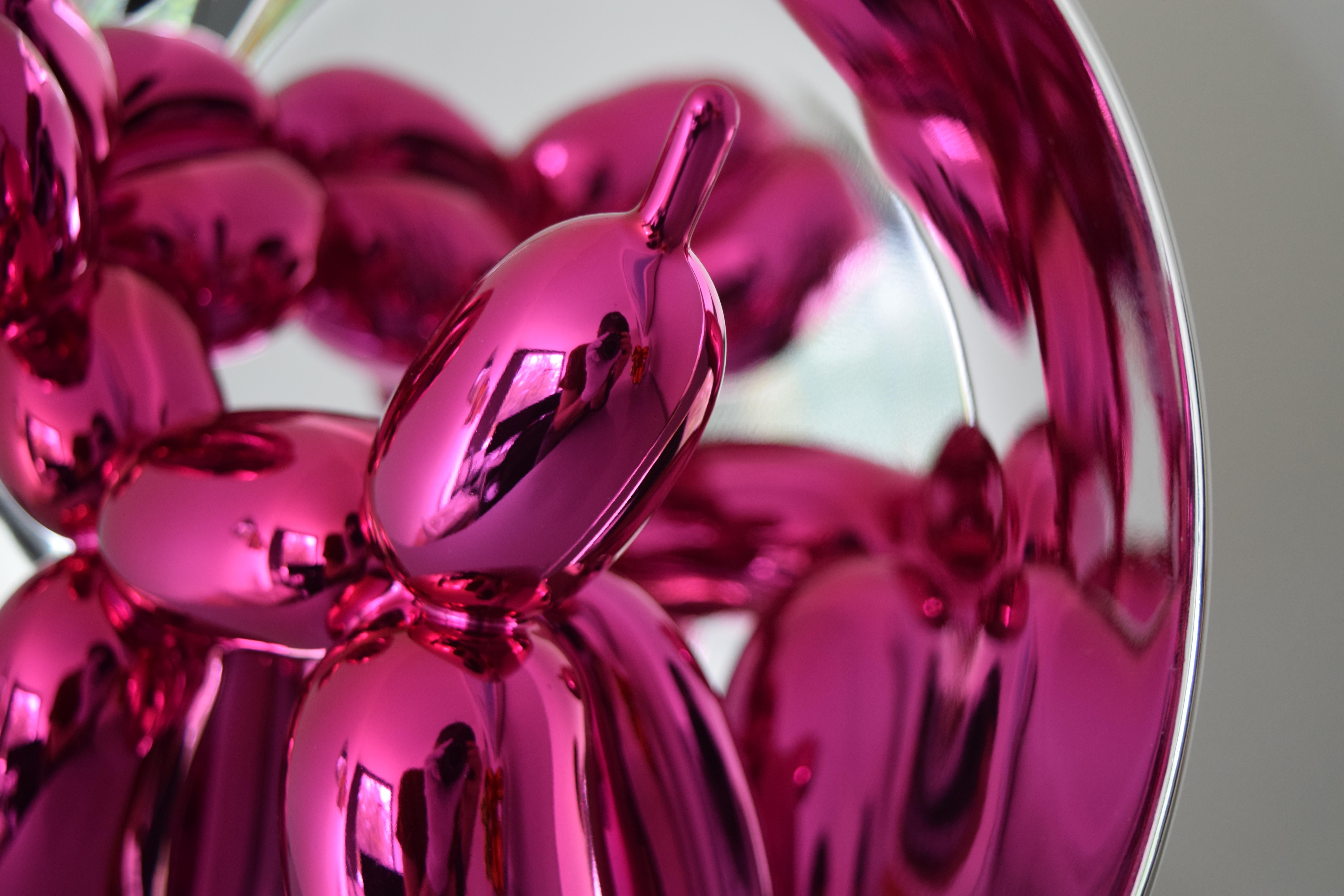 Magenta Balloon Dog Iconic Sculpture by Jeff Koons, Porcelain, Contemporary Art For Sale 11