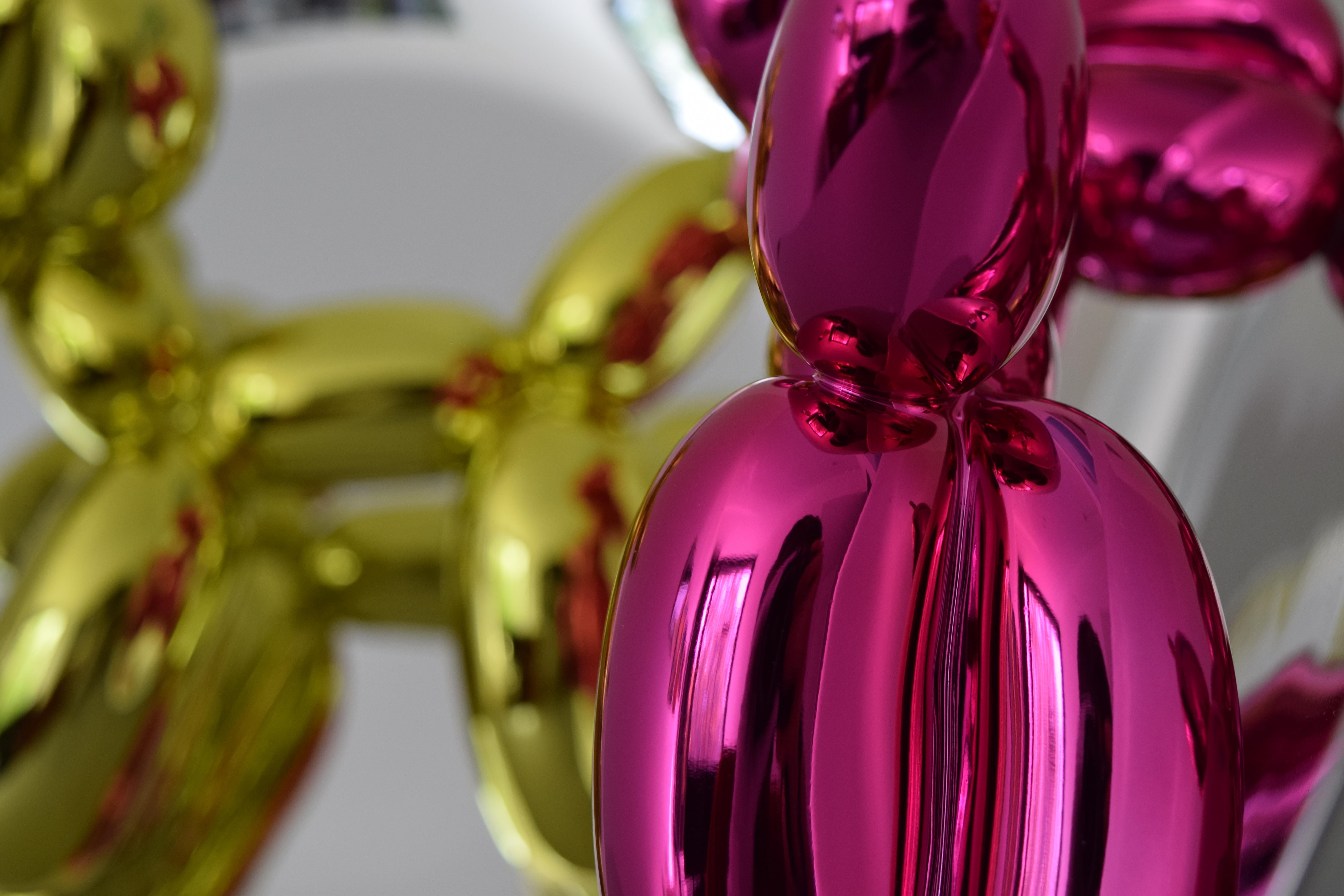 Magenta Balloon Dog Iconic Sculpture by Jeff Koons, Porcelain, Contemporary Art For Sale 12