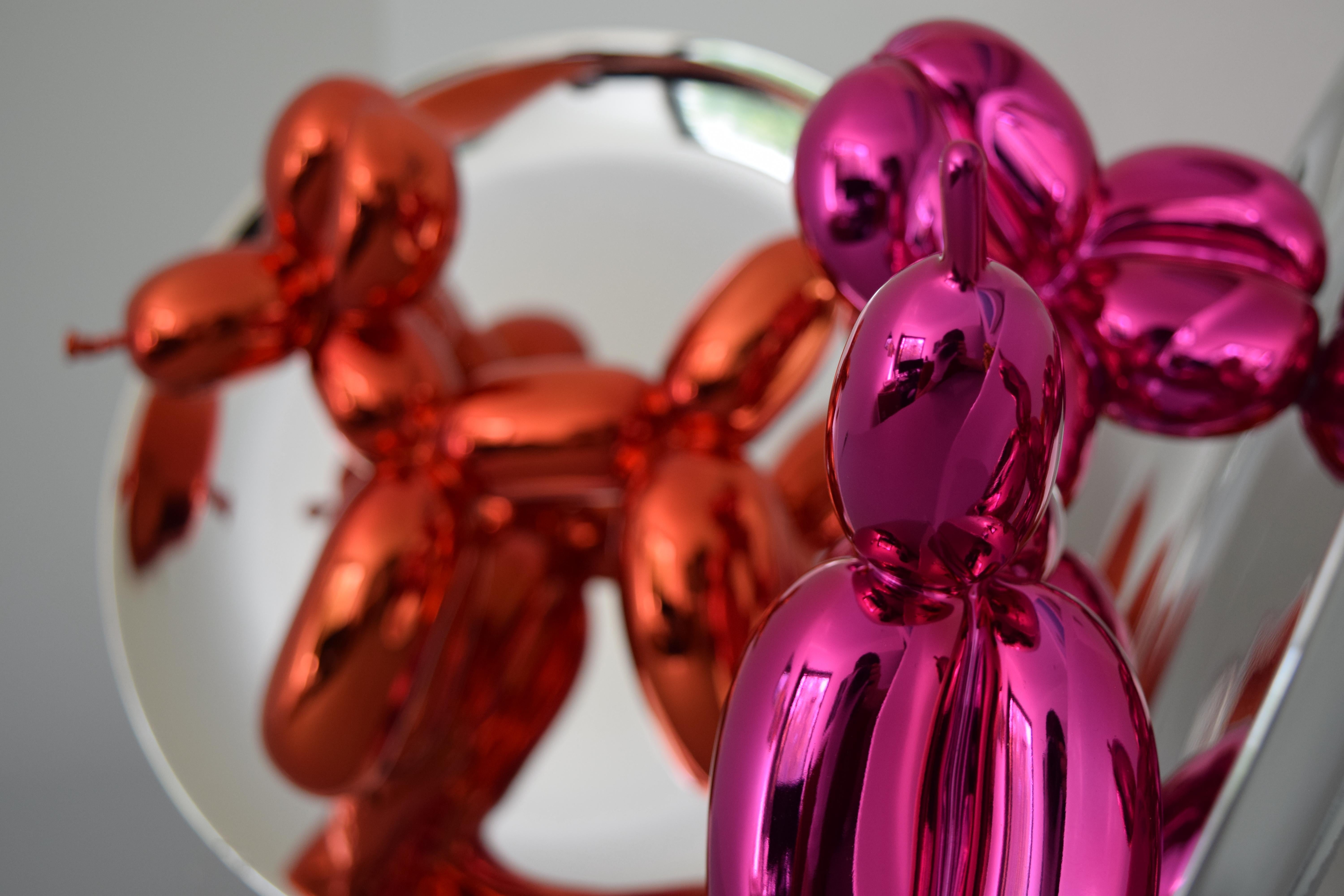 Magenta Balloon Dog Iconic Sculpture by Jeff Koons, Porcelain, Contemporary Art For Sale 16