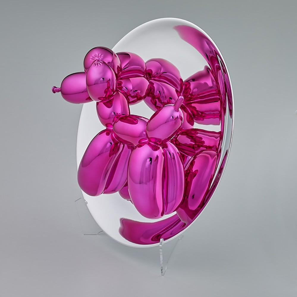 Magenta Balloon Dog Iconic Sculpture by Jeff Koons, Porcelain, Contemporary Art For Sale 1