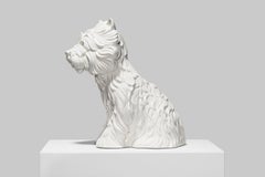 "Puppy", White Glazed Porcelain Vase With Original Box, Edition of 3000