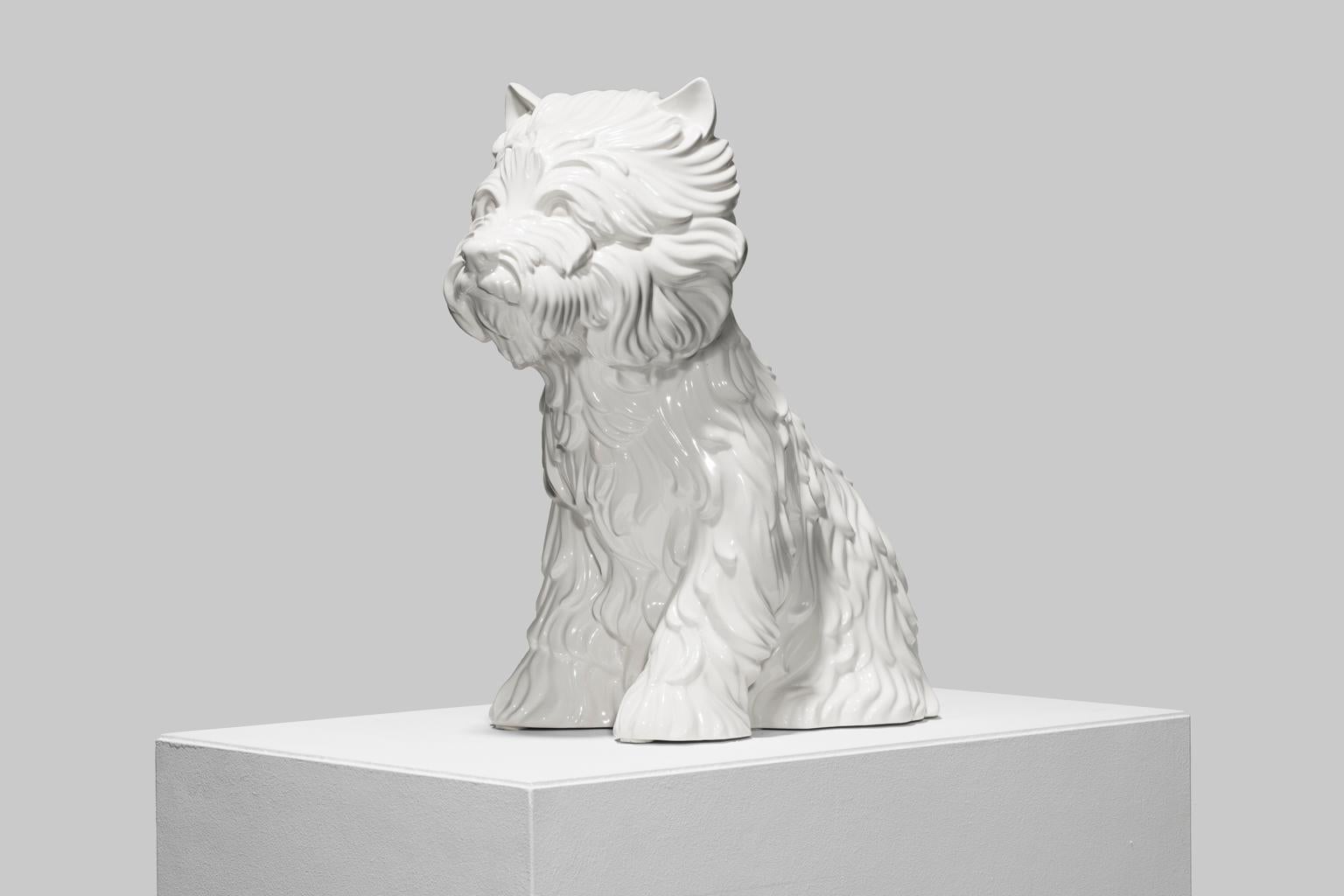 Jeff Koons Figurative Sculpture - "Puppy", White Glazed Porcelain Vase With Original Box, Edition of 3000