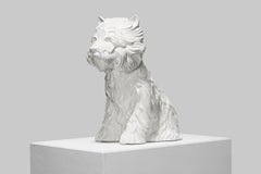 Retro "Puppy", White Glazed Porcelain Vase With Original Box, Edition of 3000