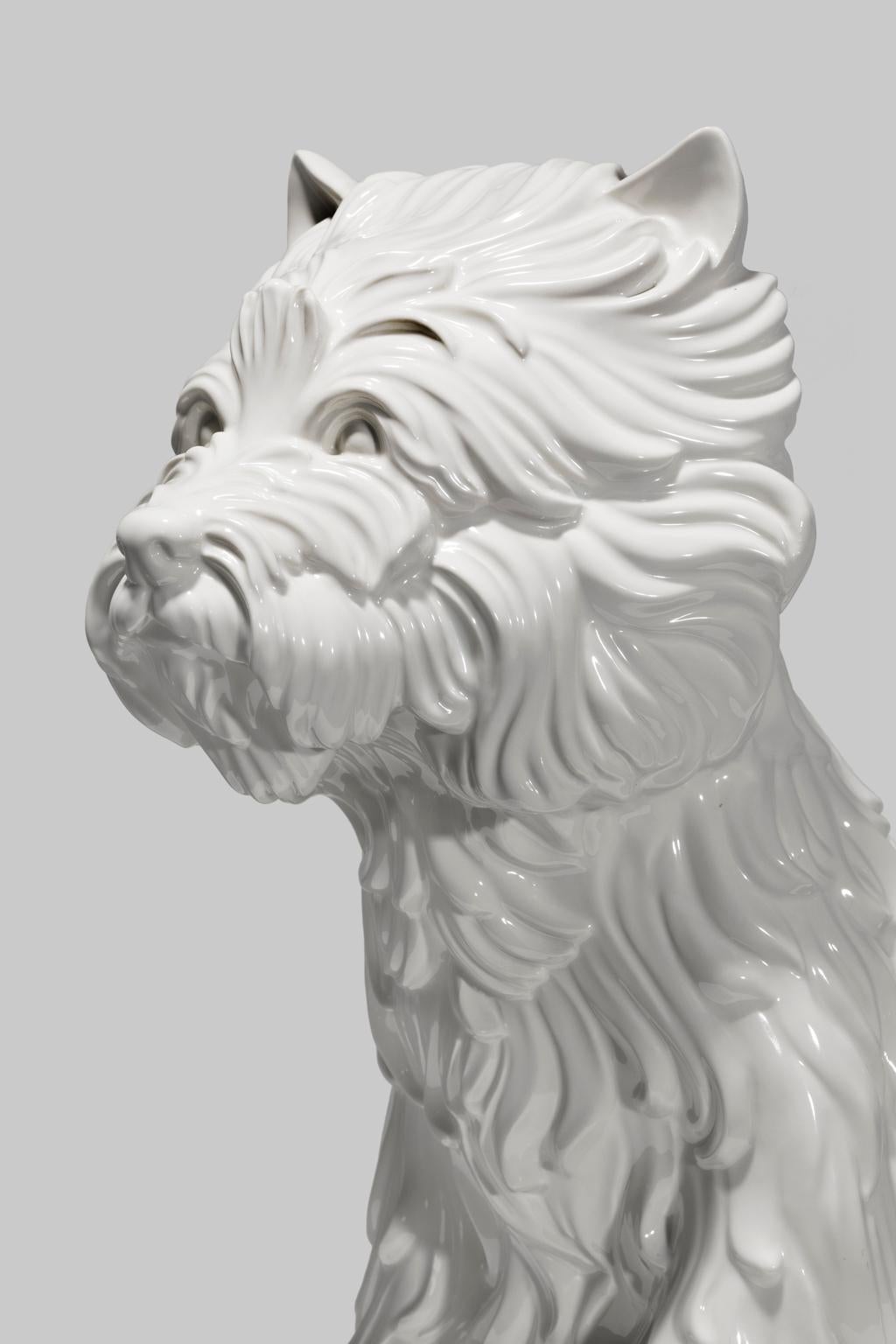 The Jeff Koons Puppy Vase is the famous white glazed porcelain sculpture of the acclaimed artist. This work is published by Art of this Century, New York and Paris and is signed, numbered and dated in the cast with foundry markings and accompanied