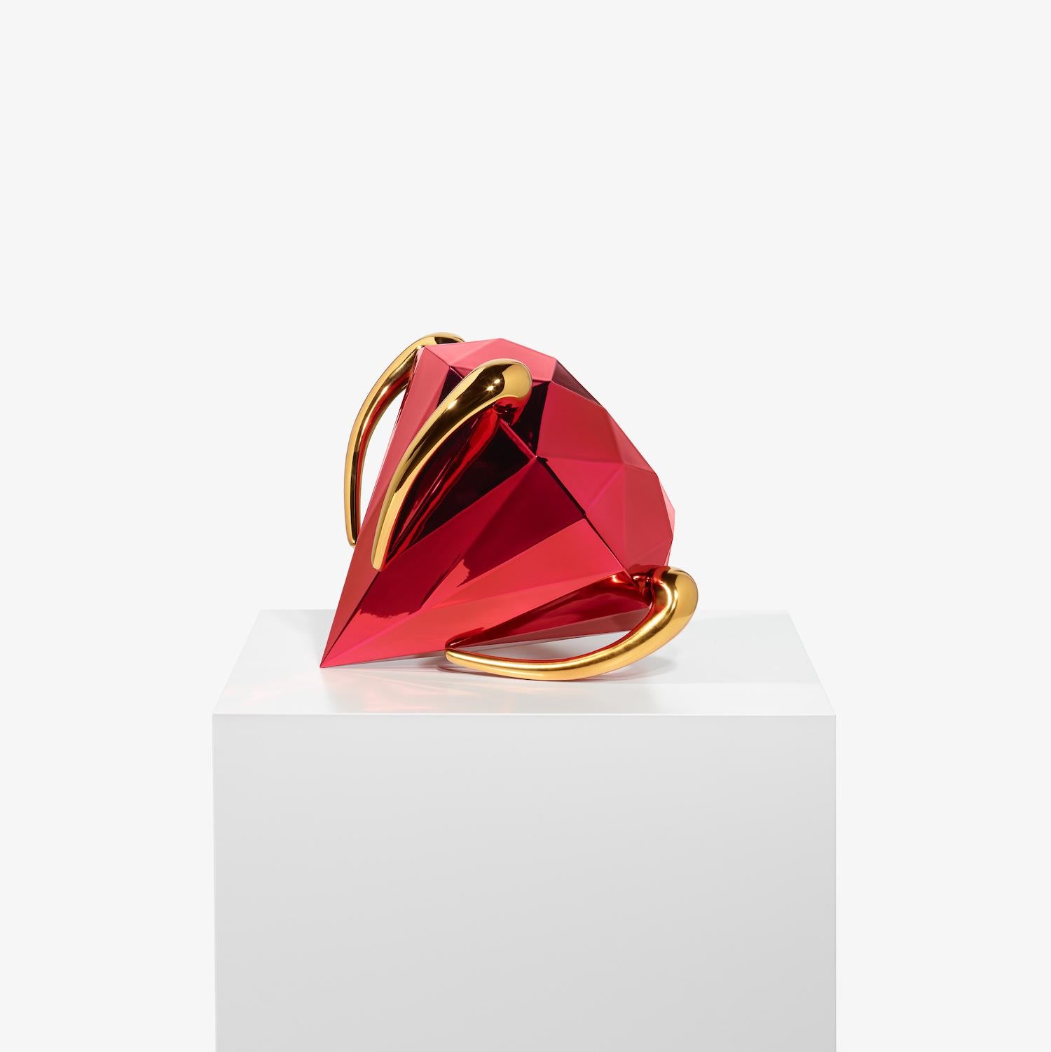 Red Diamond Sculpture by Jeff Koons, Porcelain, Luxury Objects, Contemporary Art For Sale 1